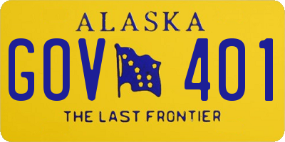 AK license plate GOV401