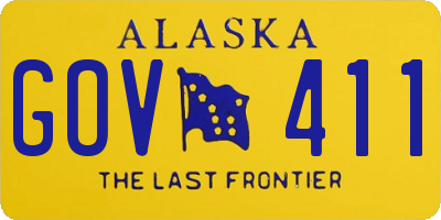 AK license plate GOV411