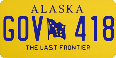AK license plate GOV418
