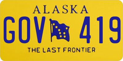 AK license plate GOV419