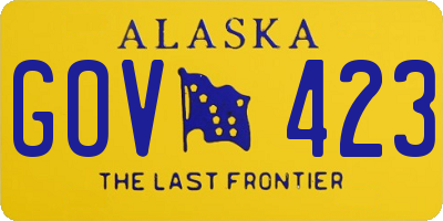 AK license plate GOV423
