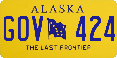 AK license plate GOV424