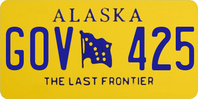 AK license plate GOV425