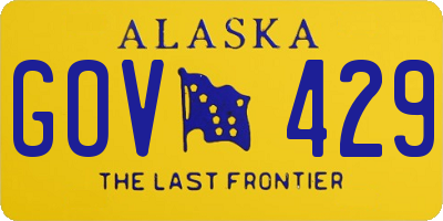 AK license plate GOV429