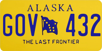 AK license plate GOV432