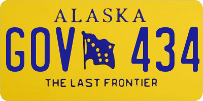 AK license plate GOV434