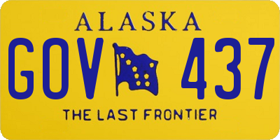 AK license plate GOV437