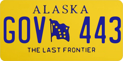 AK license plate GOV443
