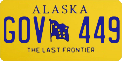 AK license plate GOV449