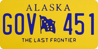 AK license plate GOV451