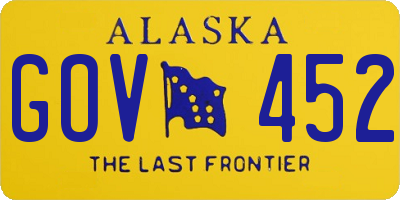 AK license plate GOV452