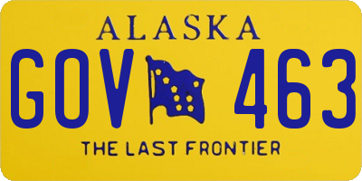 AK license plate GOV463