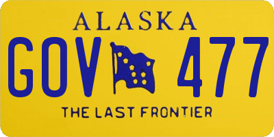 AK license plate GOV477