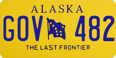 AK license plate GOV482