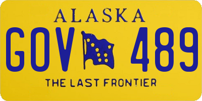 AK license plate GOV489