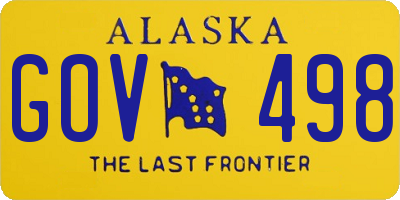 AK license plate GOV498