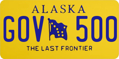 AK license plate GOV500