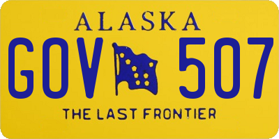 AK license plate GOV507