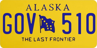 AK license plate GOV510