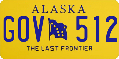 AK license plate GOV512