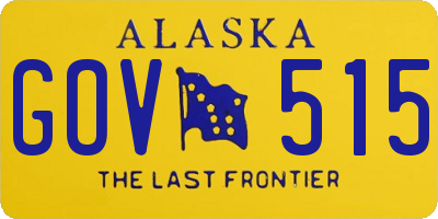 AK license plate GOV515