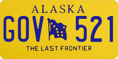AK license plate GOV521