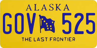 AK license plate GOV525