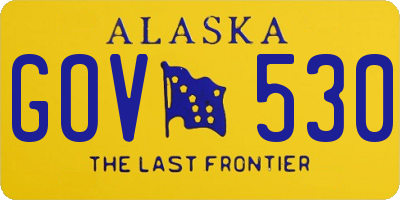 AK license plate GOV530