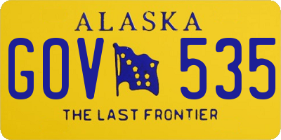 AK license plate GOV535