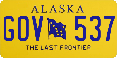 AK license plate GOV537