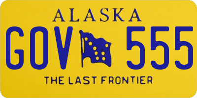 AK license plate GOV555