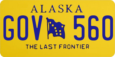 AK license plate GOV560