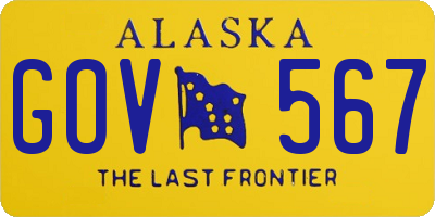 AK license plate GOV567