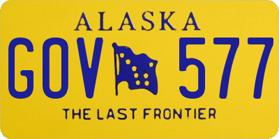 AK license plate GOV577