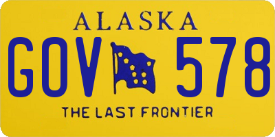 AK license plate GOV578