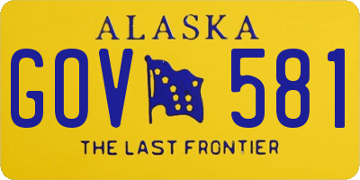 AK license plate GOV581