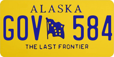 AK license plate GOV584