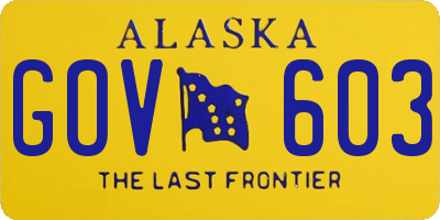 AK license plate GOV603