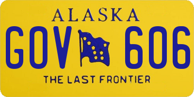 AK license plate GOV606