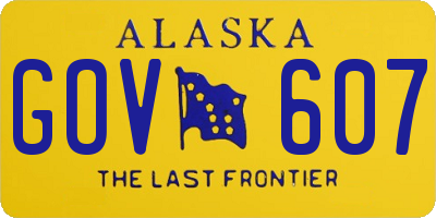 AK license plate GOV607