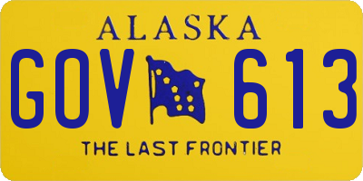 AK license plate GOV613
