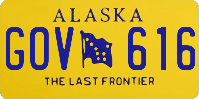 AK license plate GOV616
