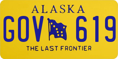 AK license plate GOV619