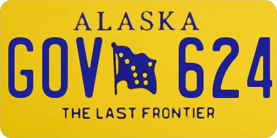 AK license plate GOV624