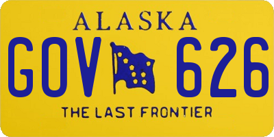 AK license plate GOV626