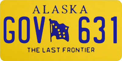 AK license plate GOV631