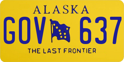 AK license plate GOV637