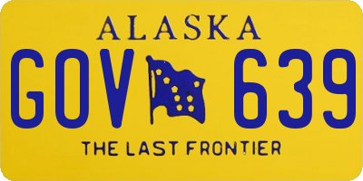 AK license plate GOV639