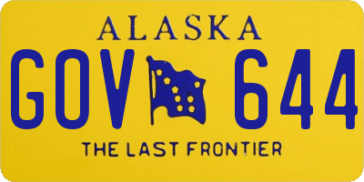 AK license plate GOV644