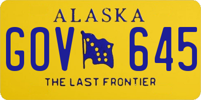 AK license plate GOV645